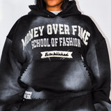 School of Fashion Distressed Hoodie