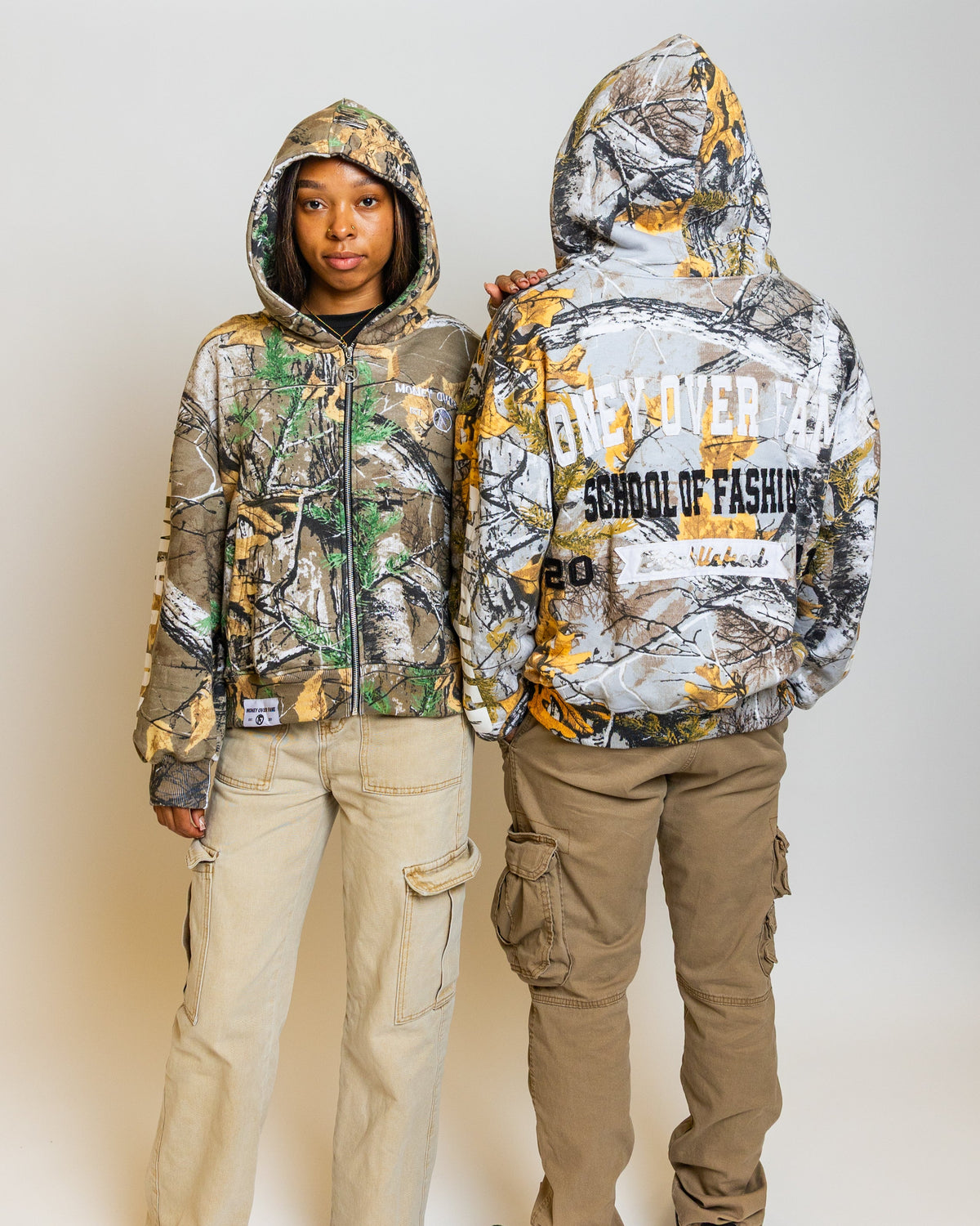 School of Fashion Camo Zip Up Hoodie