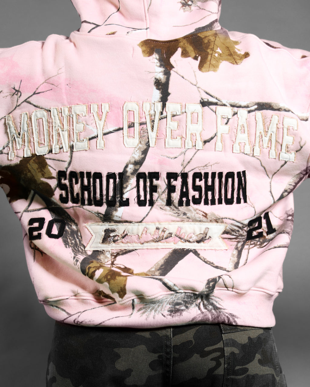 School of Fashion Camo Zip Up Hoodie